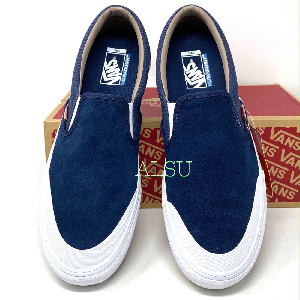 VANS Slip-On Pro Suede Canvas Twill Blue Women's - Picture 4 of 10